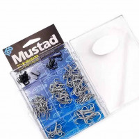 Mustad 100pcs Treble Hooks Set Box