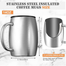 14oz Insulated Double Wall Stainless Steel Mug Silver