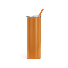 20oz Double-Wall Powder-Coated Stainless Steel Insulated Tumbler Orange