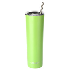 34oz Stainless Steel Slim Skinny Tumbler Vacuum Insulated Coffee Mug Straw Lime Green
